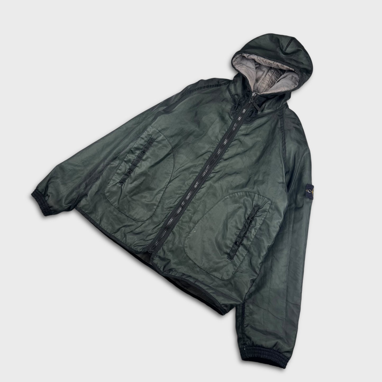 Stone Island 2001 Green / Grey Monofilament Mesh Jacket XXL