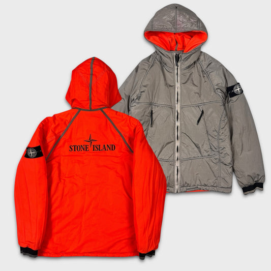 Stone Island 2007 Reversible Orange / Nylon Metal Puffer Jacket S