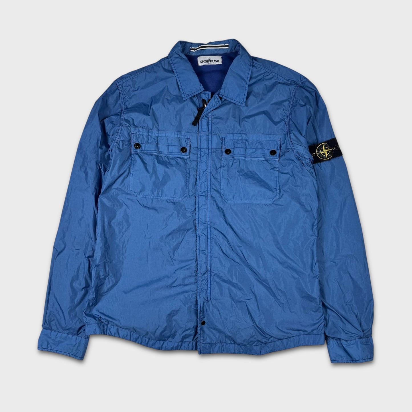 Stone Island Blue Tela Full Zip Overshirt XL