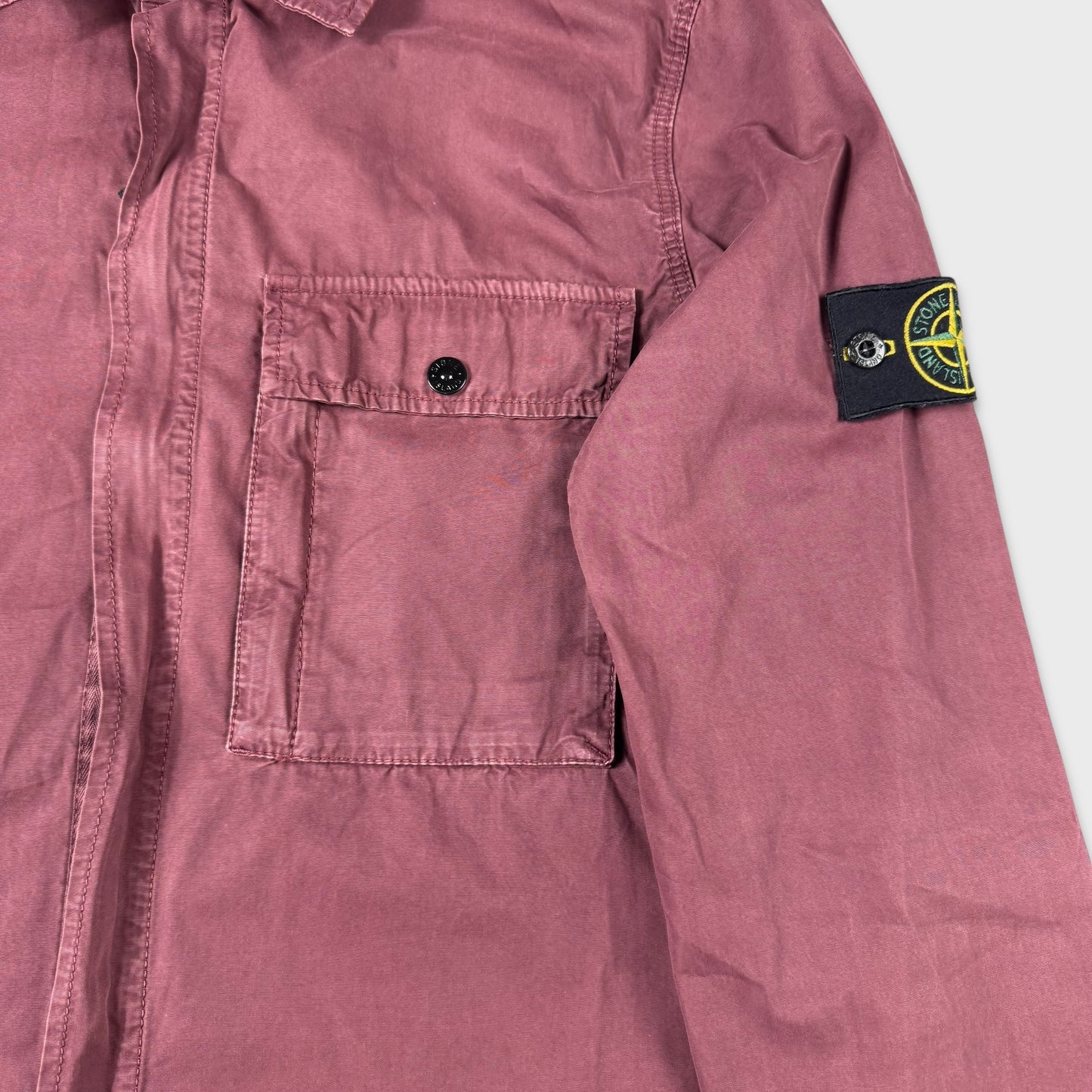 Stone Island Burgundy Full Zip Overshirt Jacket L