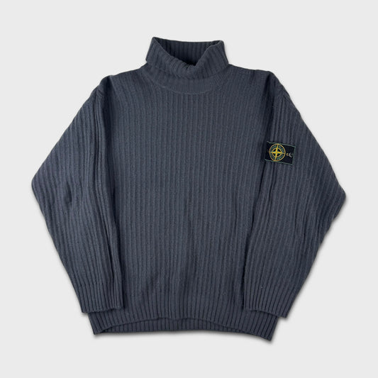 Stone Island 90’s Roll Neck Ribbed Knit L