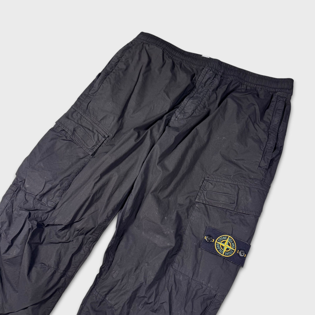 Stone Island Black Tela Cargo Pants W38