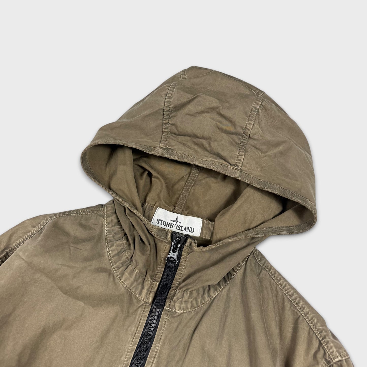 Stone Island Olive Hooded Full Zip Overshirt Jacket M