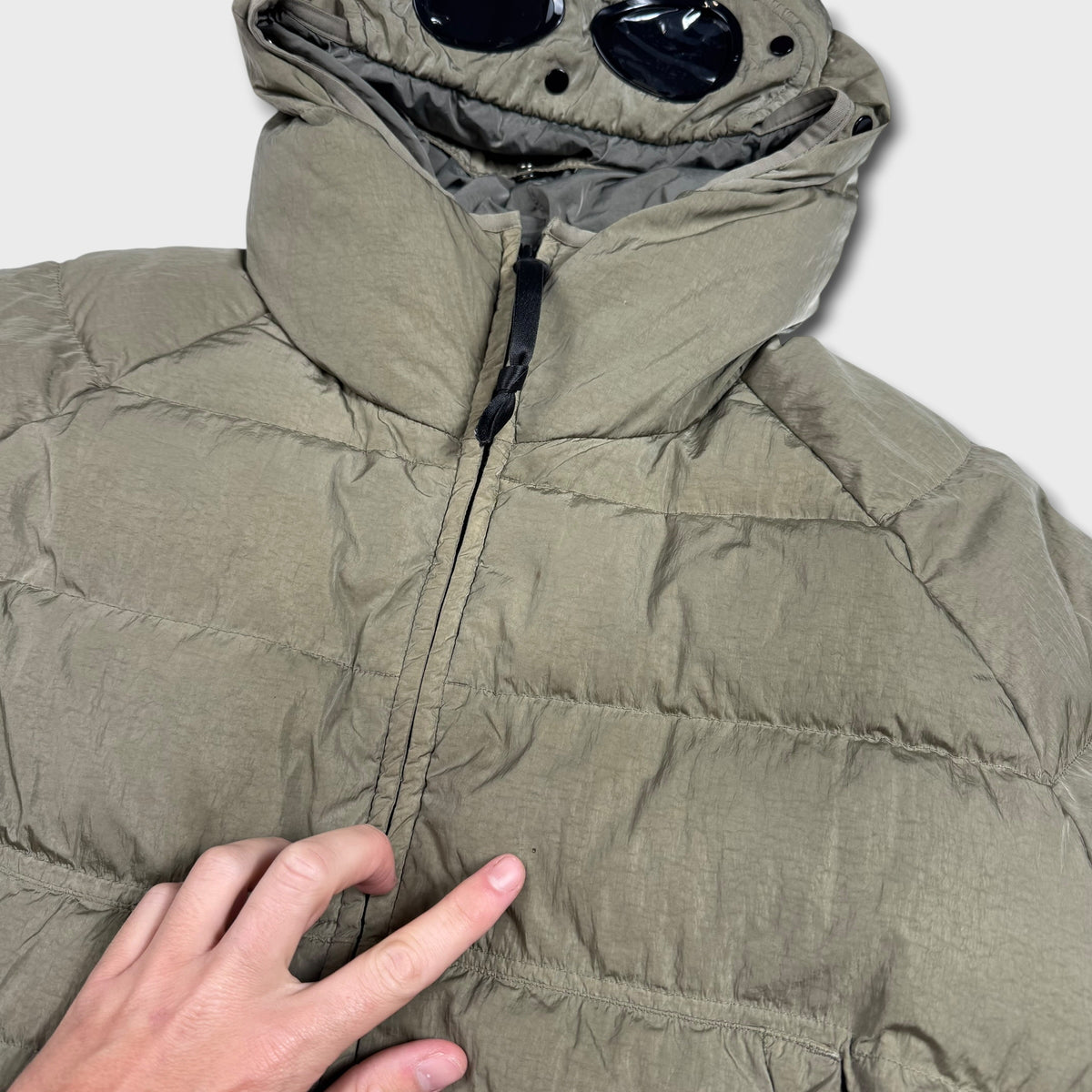CP Company Eco Chrome-R Goggle Hood Puffer Jacket M