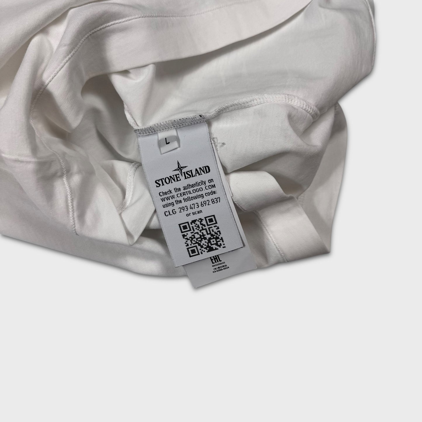 Stone Island White Compass Logo T-Shirt L