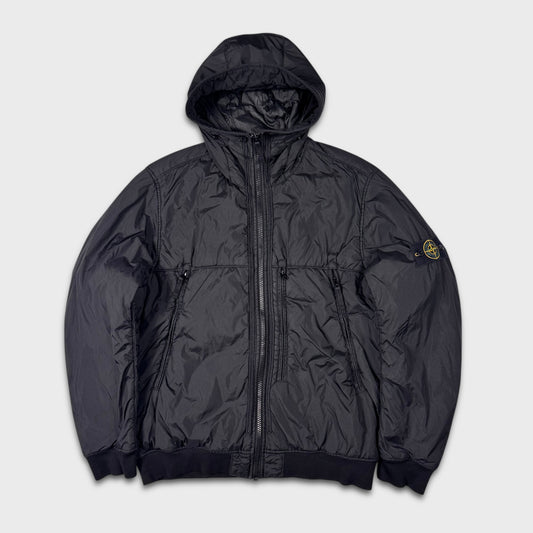 Stone Island Black Crinkle Reps NY Hooded Jacket XXL