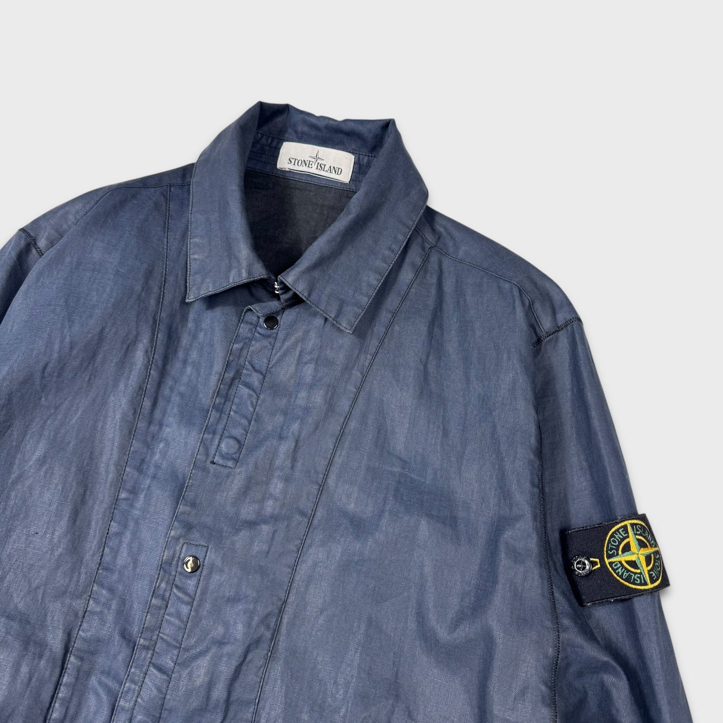 Stone Island Navy Lino Resinato-TC Parka Jacket M