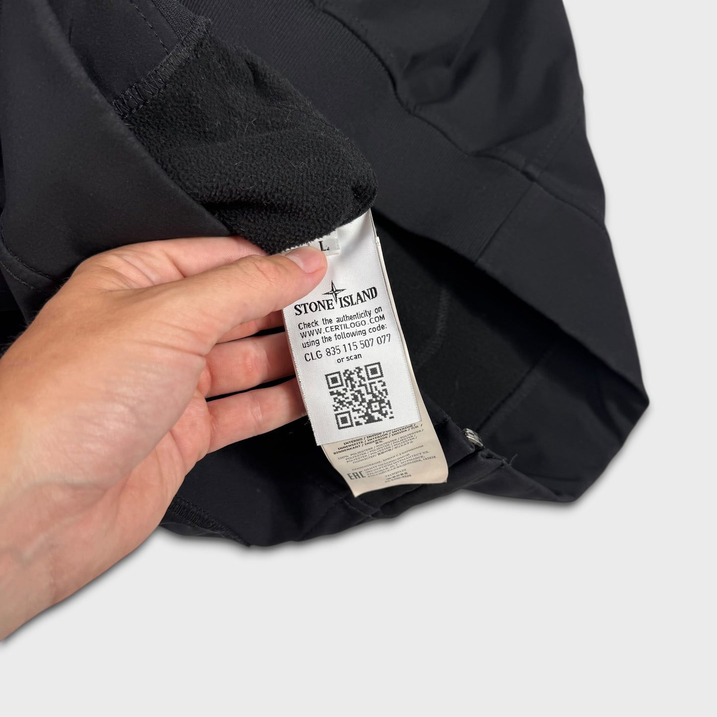 Stone Island Black Soft Shell-R Jacket L
