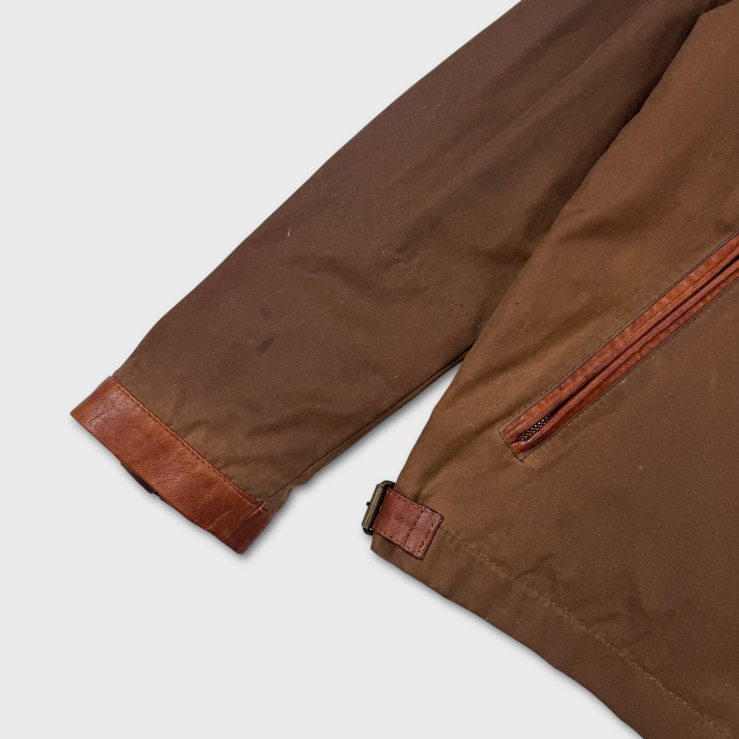 CP Company Hand Wax Finish Leather Goggle Jacket L