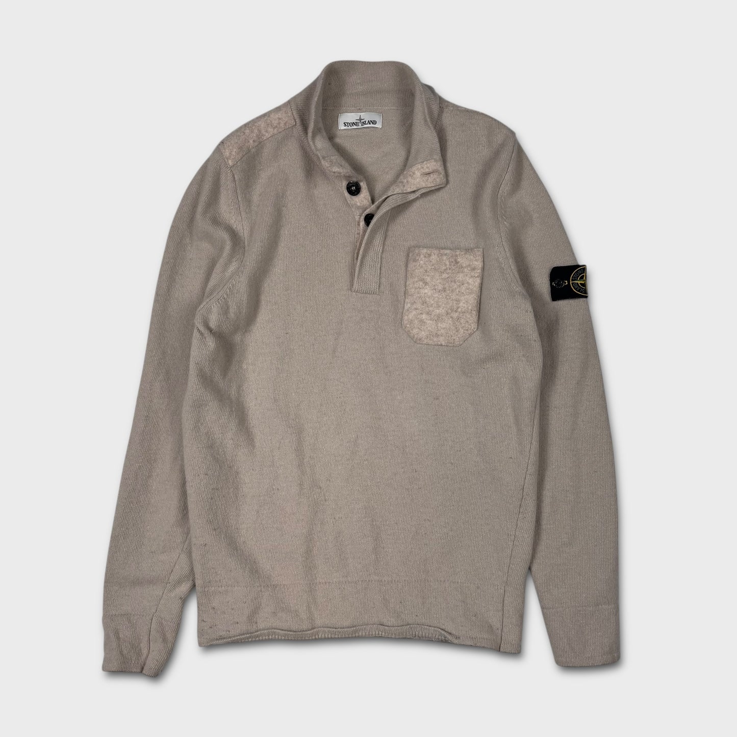 Stone Island Wool Button Up Jumper L