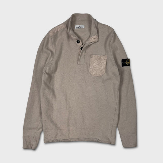 Stone Island Wool Button Up Jumper L