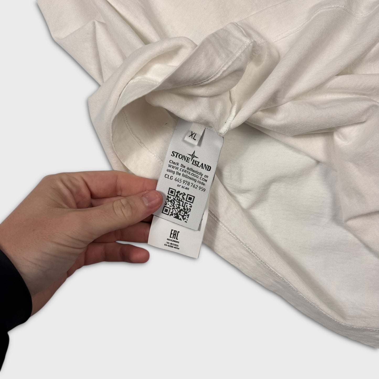 Stone Island White Spellout T-Shirt XL