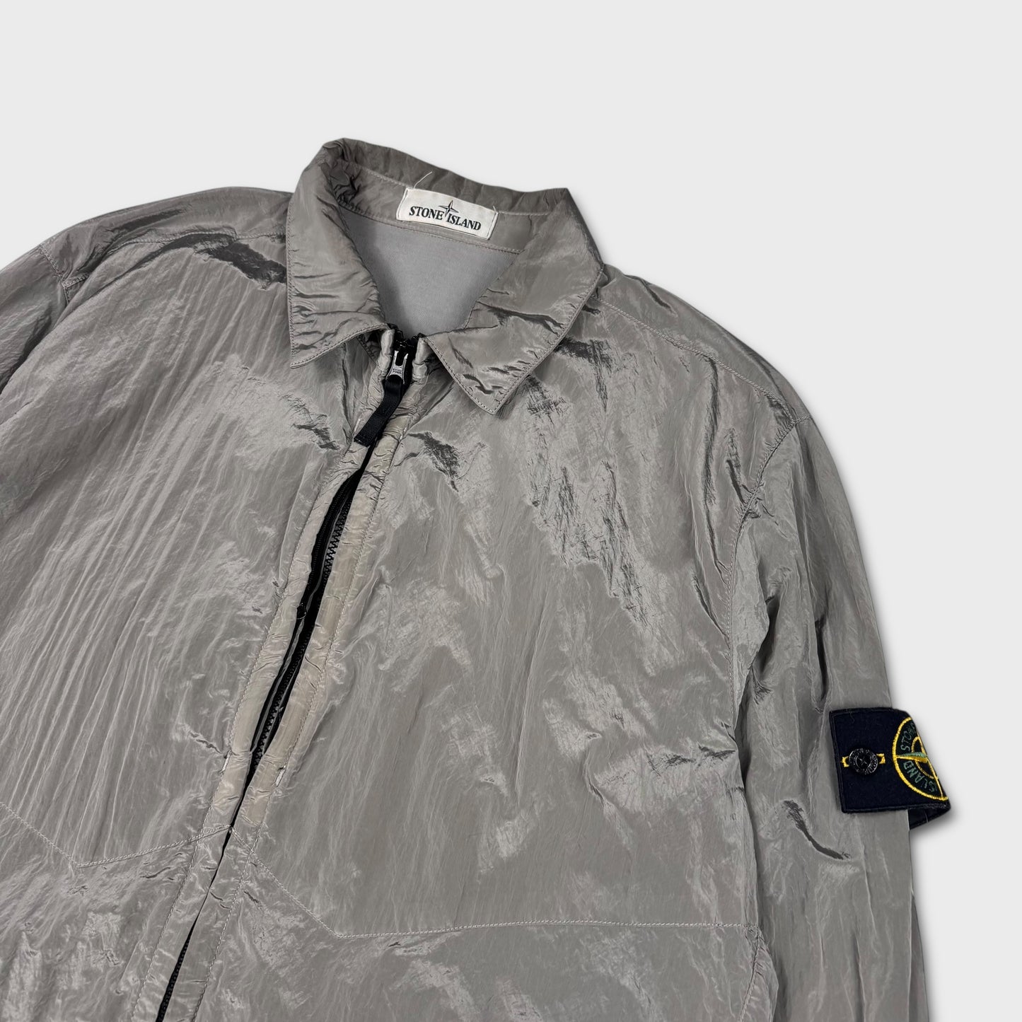 Stone Island Silver Nylon Metal Overshirt XXL
