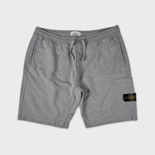 Stone Island Grey Cotton Badge Shorts 3XL