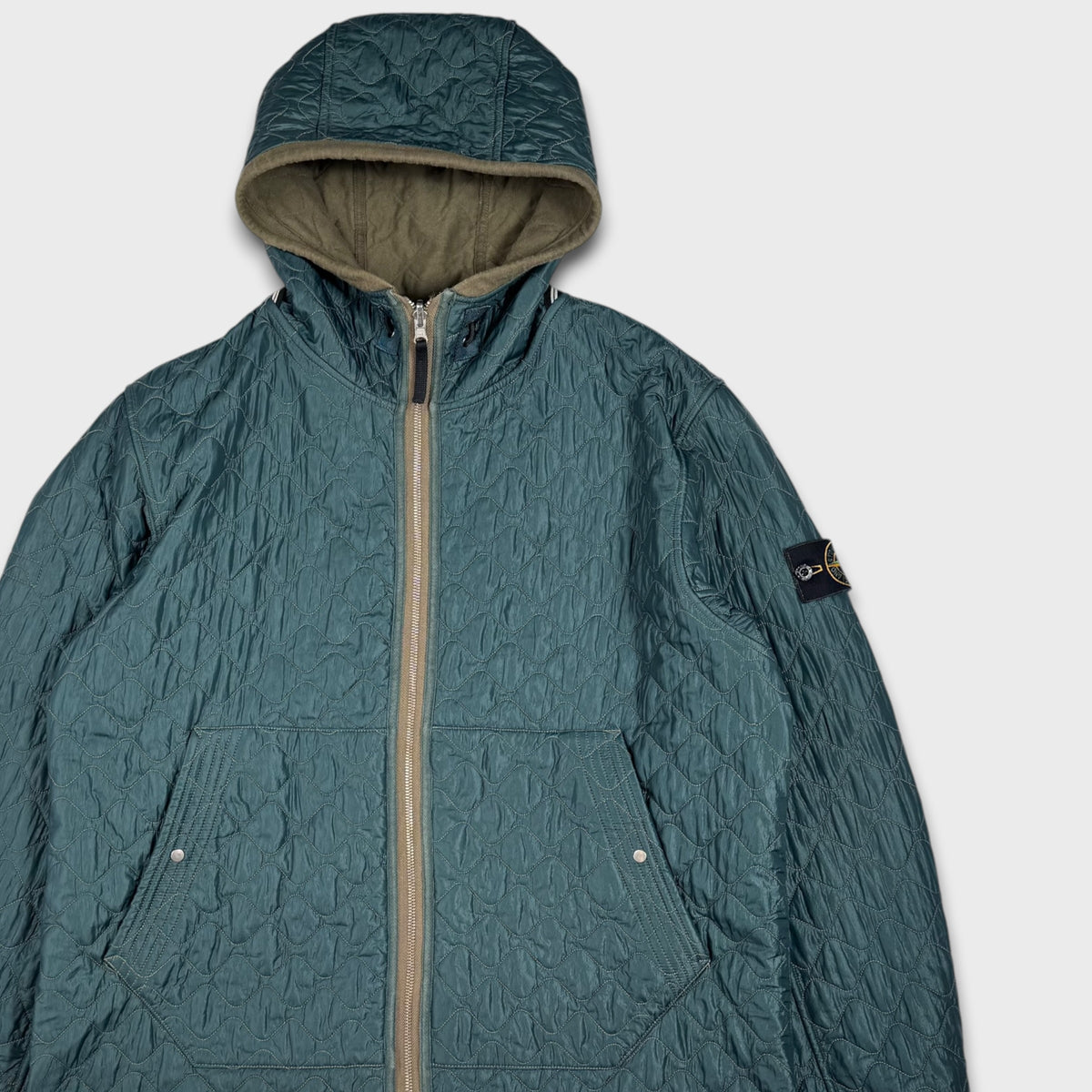 Stone Island 2010 Reversible Emerald Green Quilted Jacket XXL