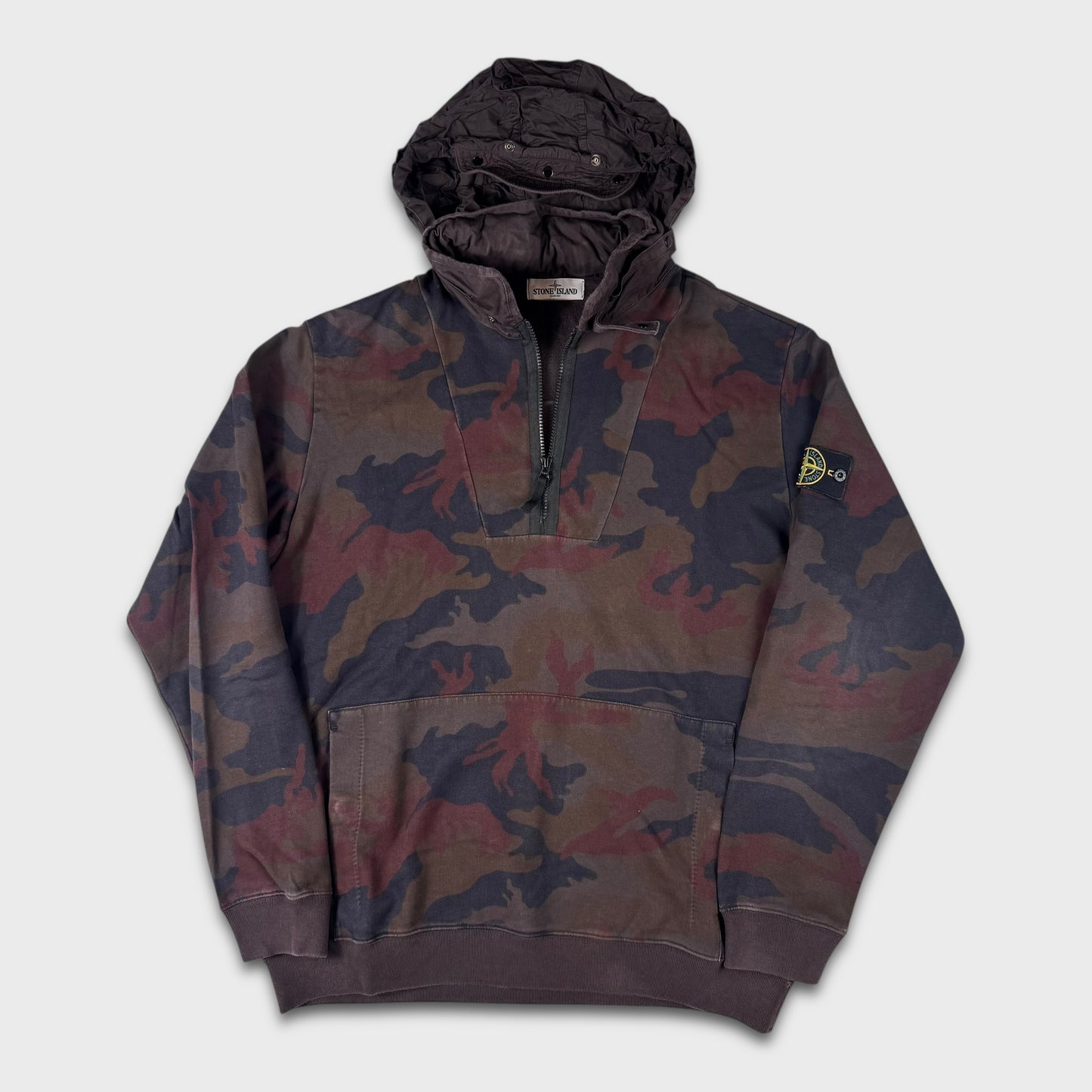 Stone Island ‘Archive’ Camouflage Quarter Zip Hoodie 3XL
