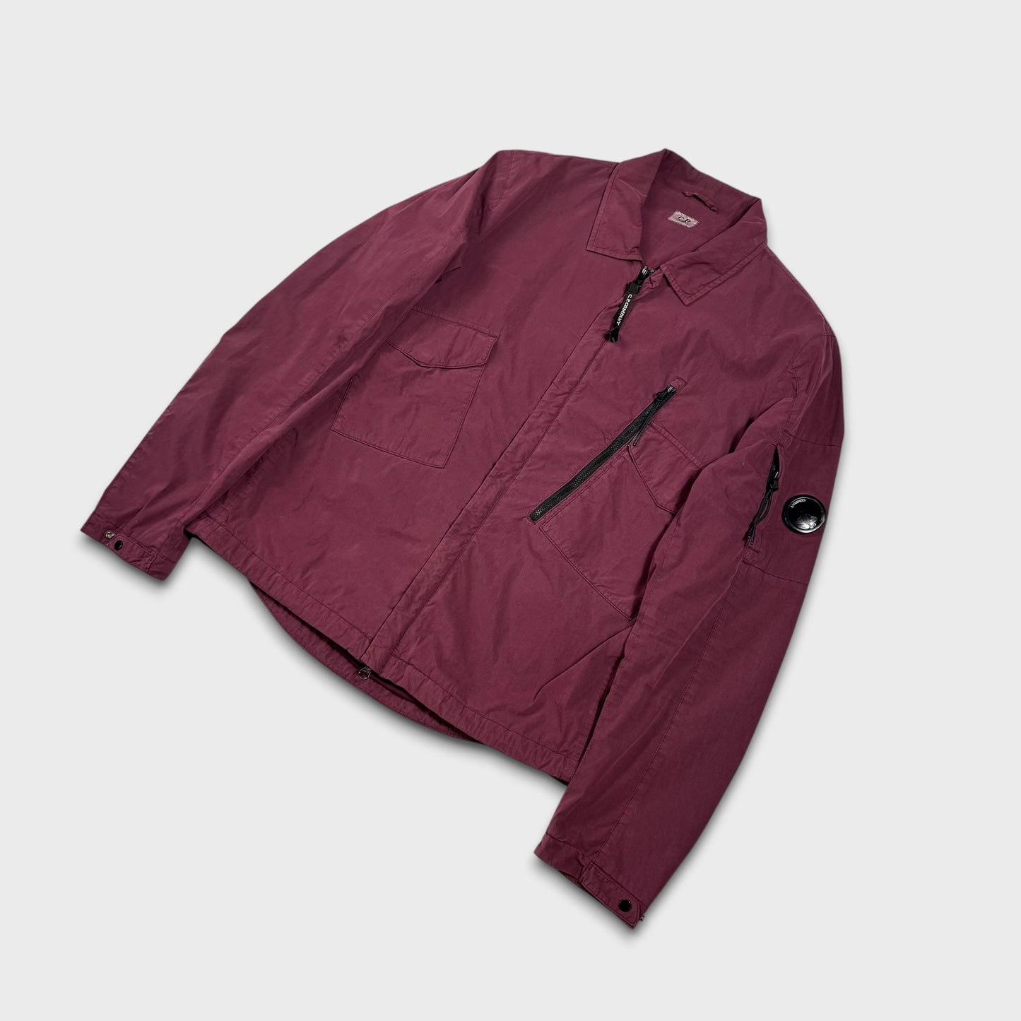 CP Company Burgundy 50 Fili Lens Overshirt Jacket L