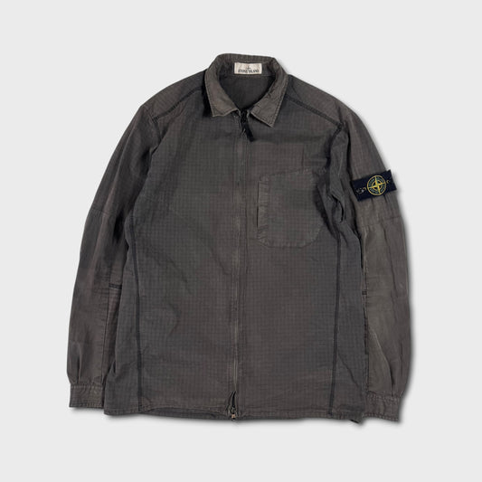 Stone Island Charcoal Ripstop Cotton Overshirt L