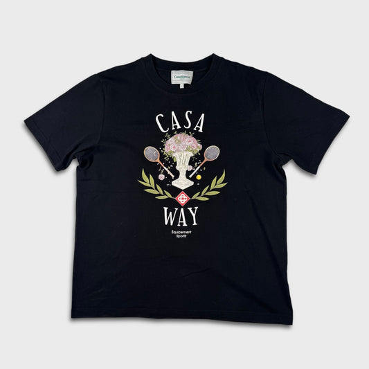 Casablanca Black Cotton T-Shirt L