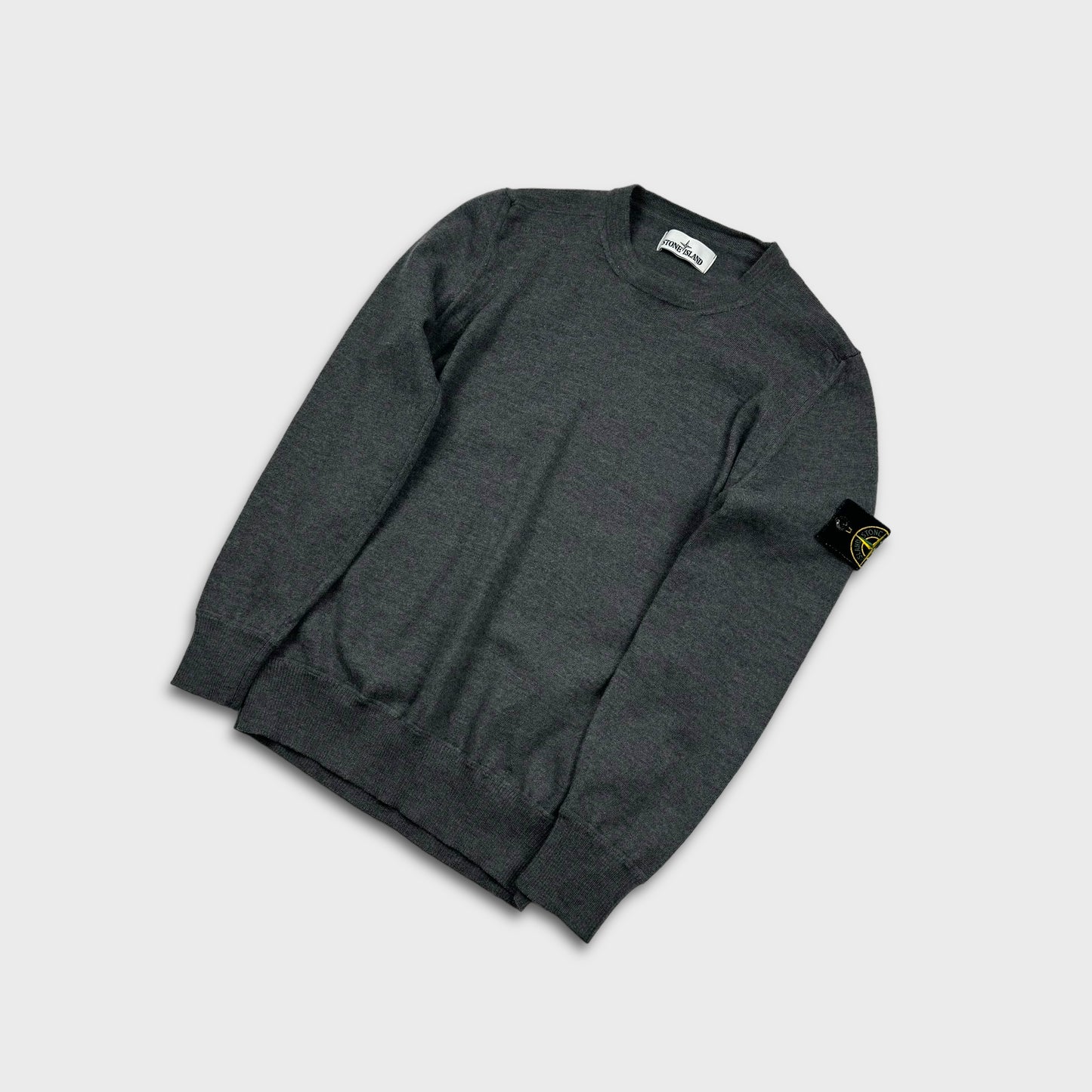 Stone Island Charcoal Grey Badge Knit S