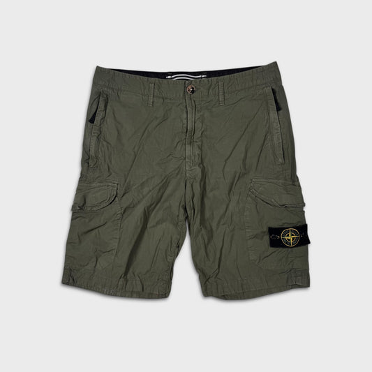 Stone Island Olive Tela Cargo Shorts W31