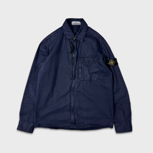 Stone Island Navy Full Zip Overshirt M