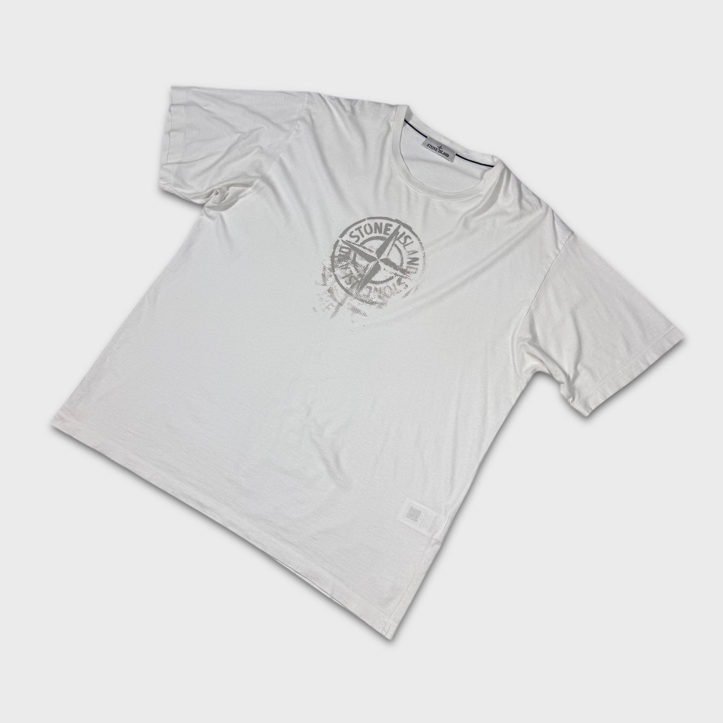 Stone Island White Compass Graphic T-Shirt XXL
