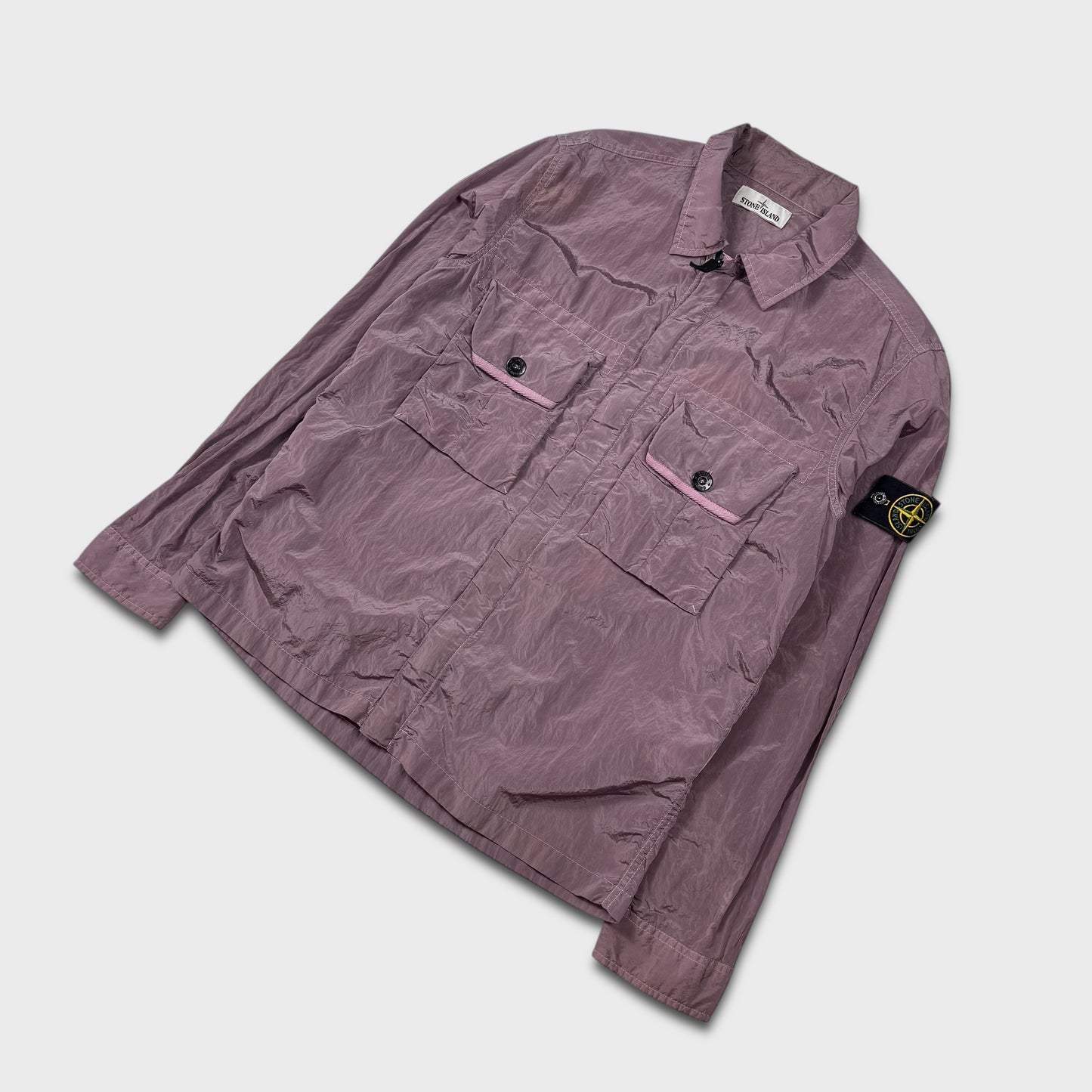 Stone Island Pink Nylon Metal Overshirt L