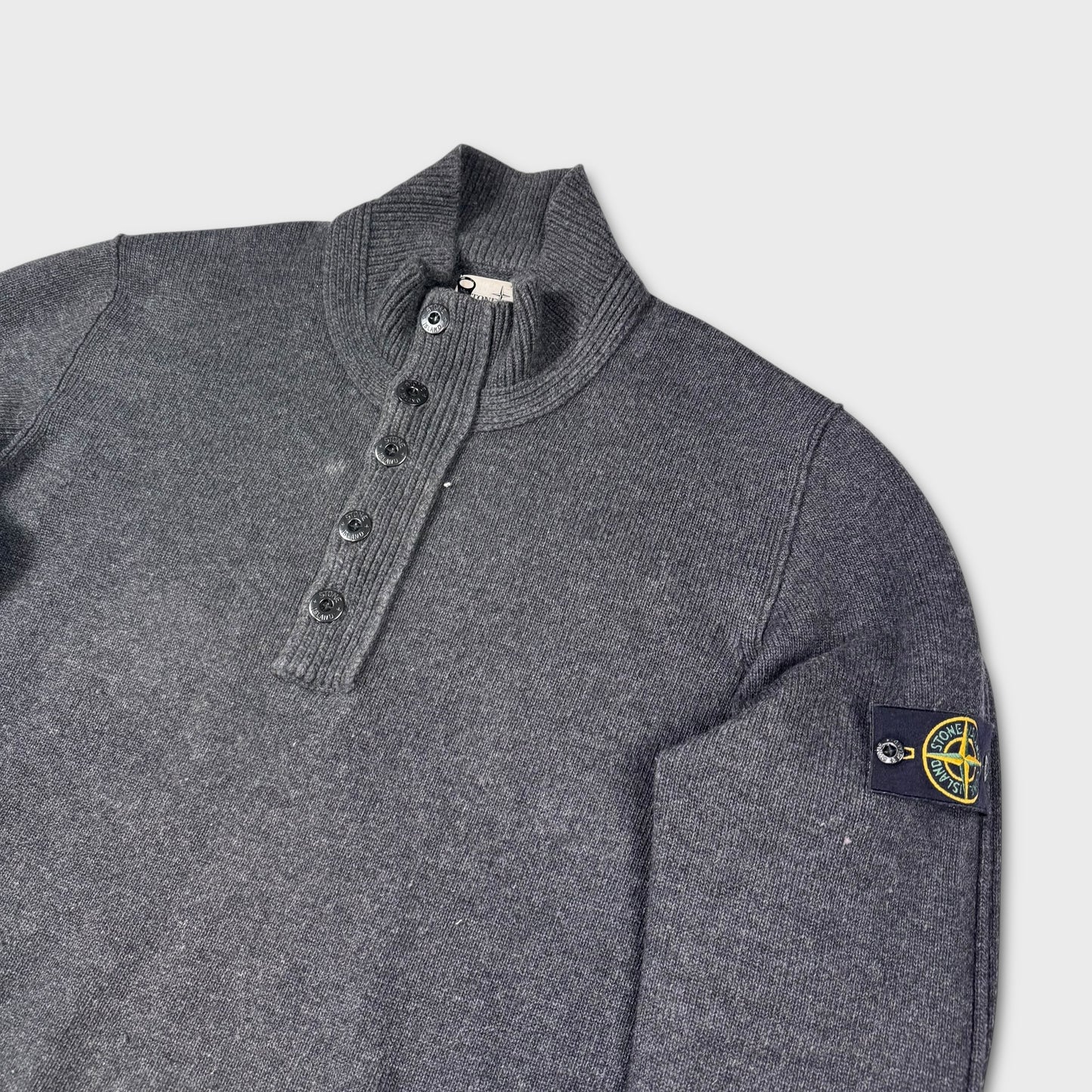 Stone Island Charcoal Quarter Zip Knit 3XL