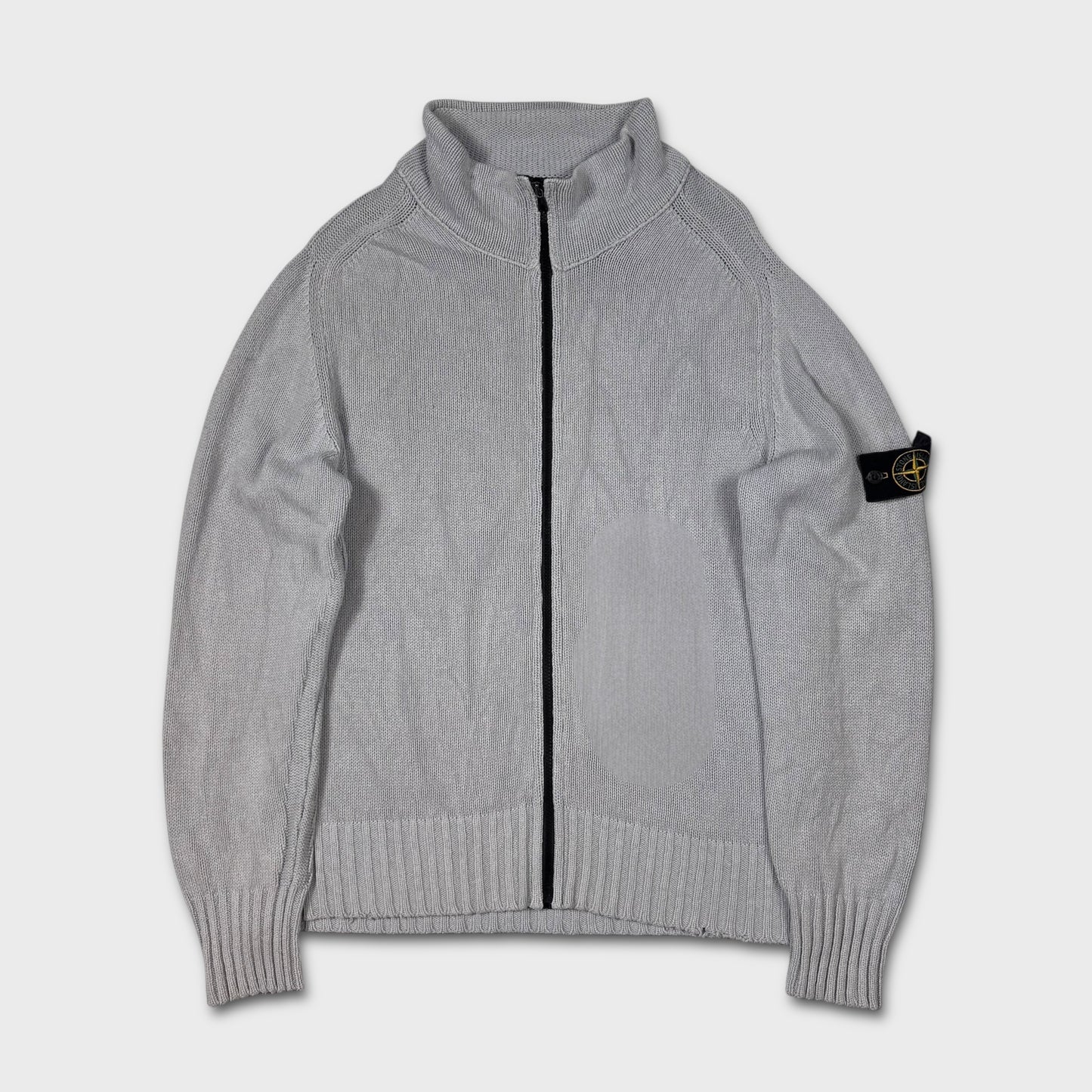 Stone Island 2000’s Ribbed Knit Zip Up XXL