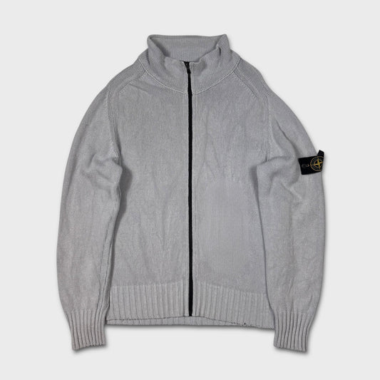 Stone Island 2000’s Ribbed Knit Zip Up XXL