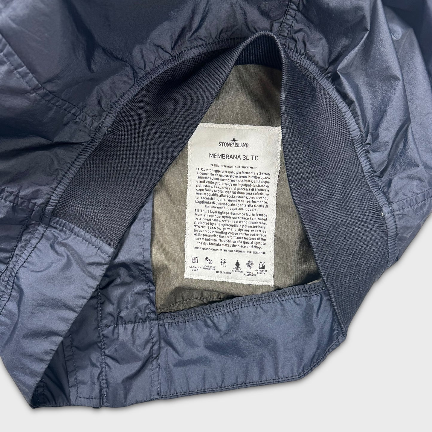 Stone Island Navy Membrana 3L TC Jacket M