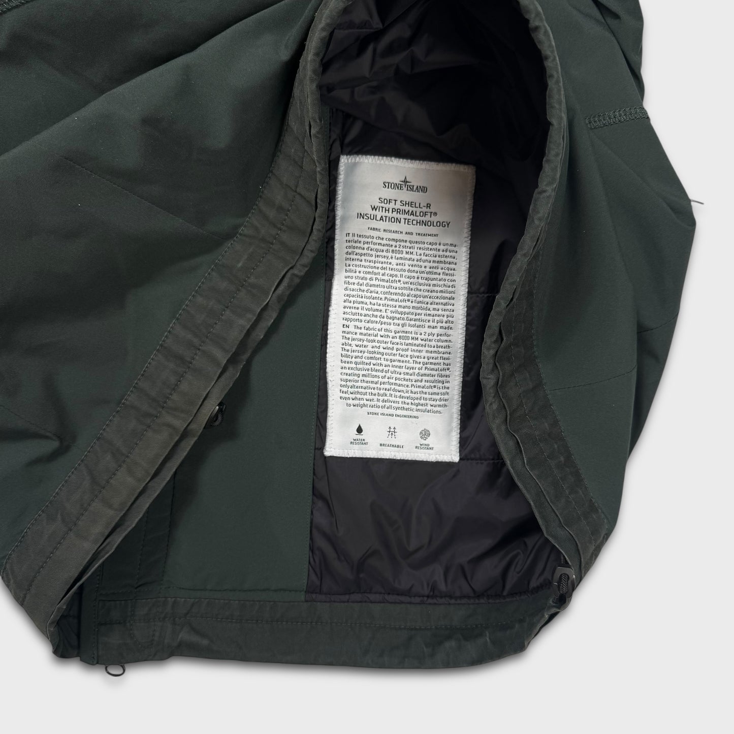 Stone Island Petrol Green Primaloft Soft Shell Jacket L