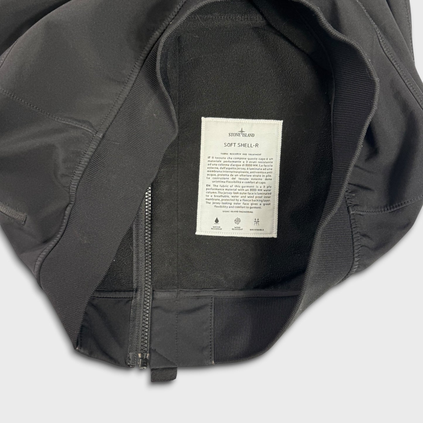 Stone Island Black Soft Shell-R Jacket L