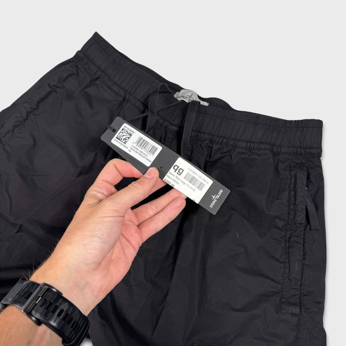 Stone Island Black Tela Cargo Pants W30 NEW