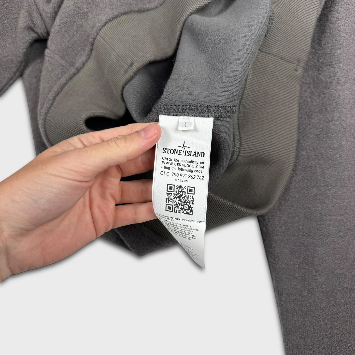 Stone Island Grey Woolen Ghost Knit L