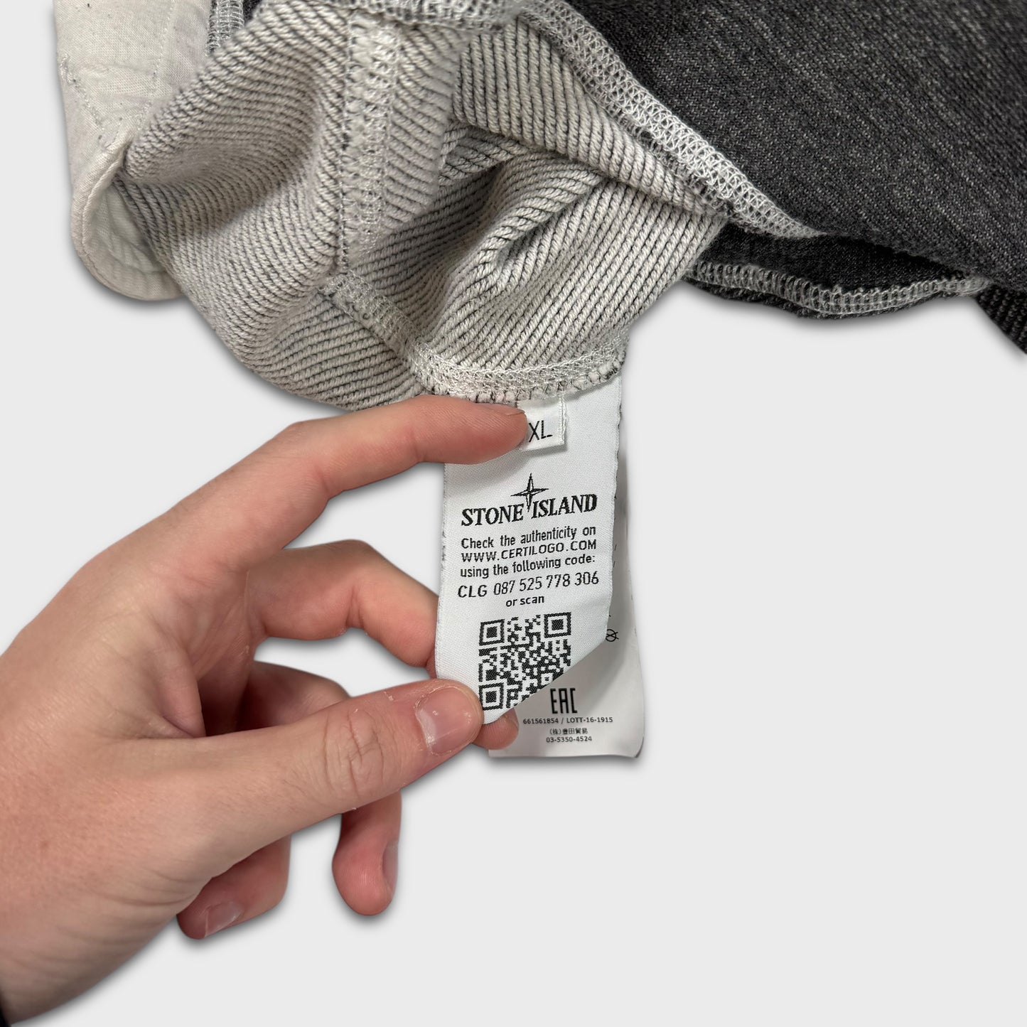 Stone Island Grey Full Zip Hoodie XL