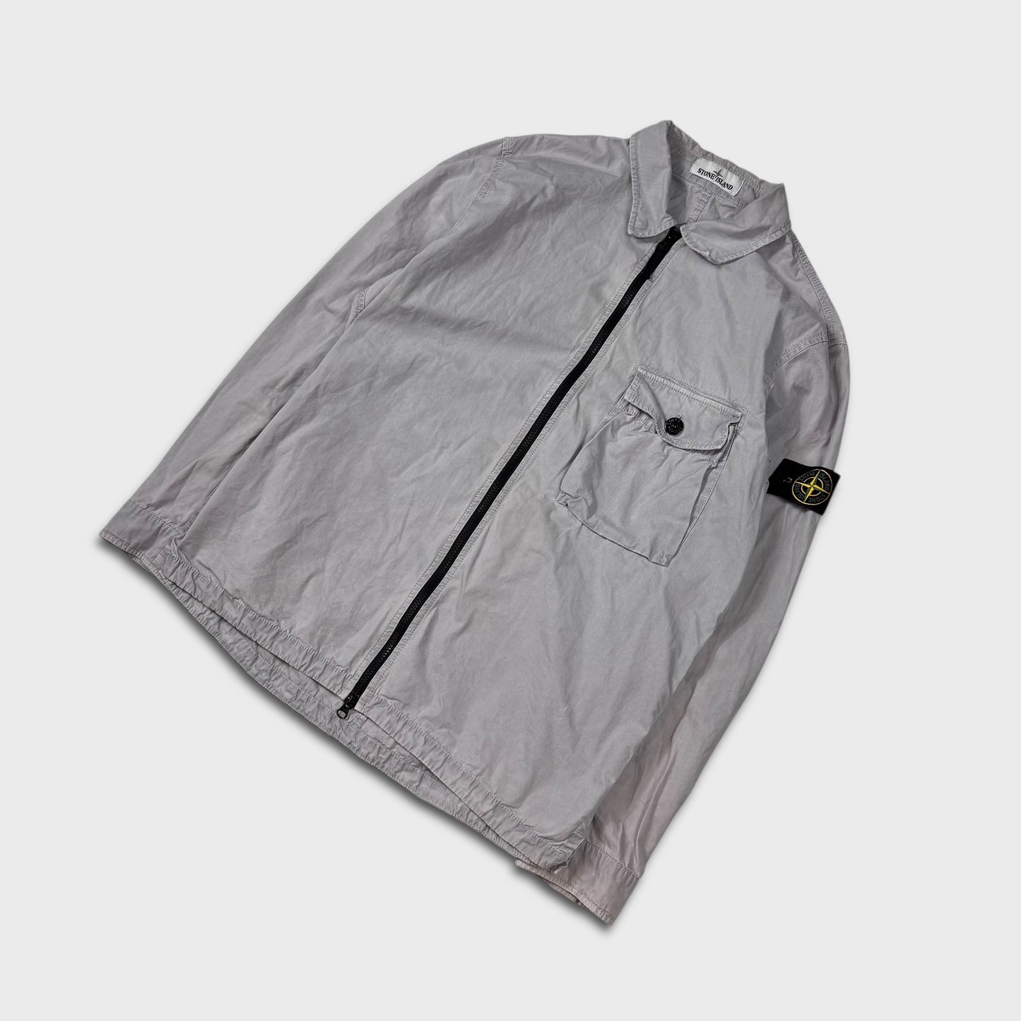 Stone Island Grey / Lavender Full Zip Overshirt XL