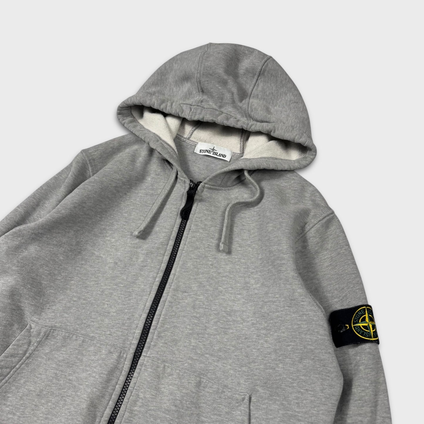 Stone Island Grey Full Zip Hoodie L