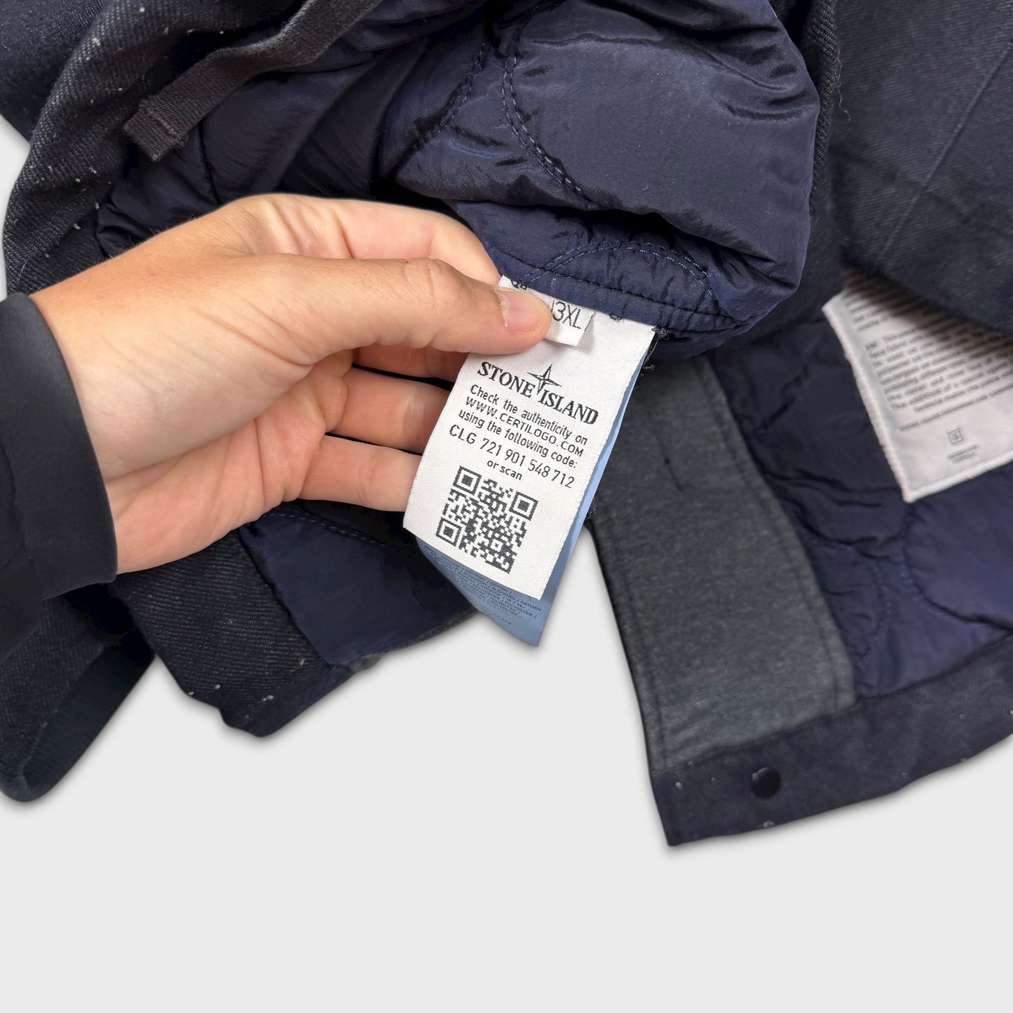 Stone Island Navy Heavyweight Saia Doppia Faccia Jacket 3XL