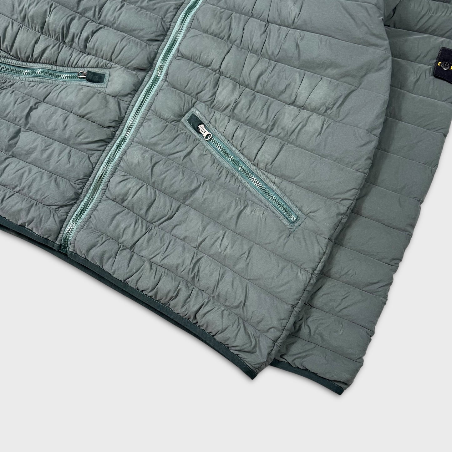 Stone Island Petrol Green Loom Woven Down Chambers Jacket 3XL