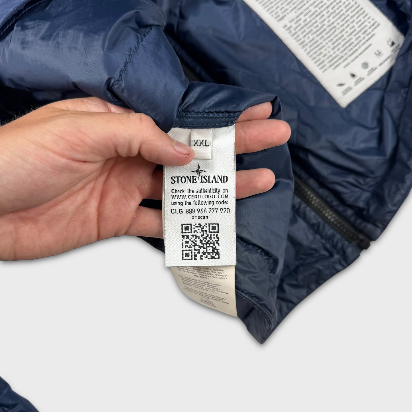 Stone Island Blue Micro Ripstop Primaloft Jacket XXL