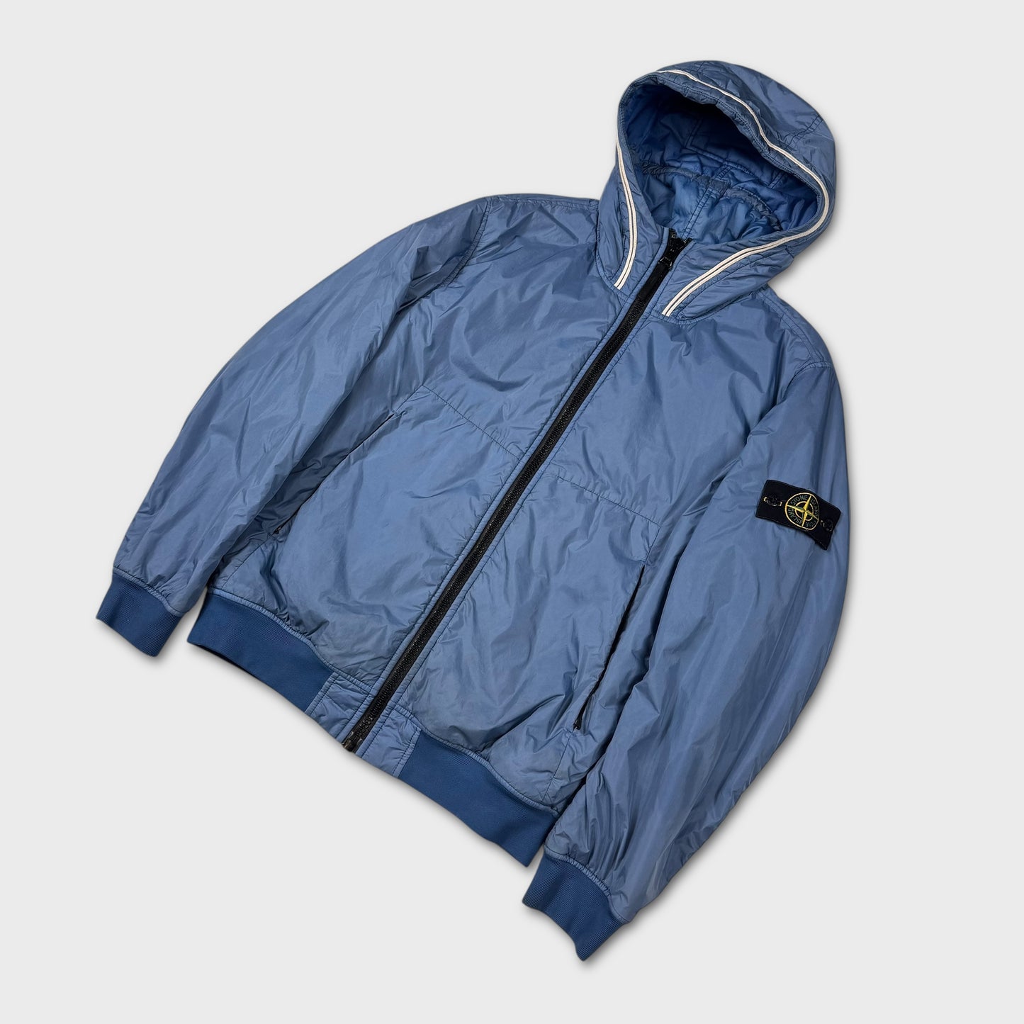 Stone Island Blue Garment Dyed Crinkle Reps Primaloft Jacket L