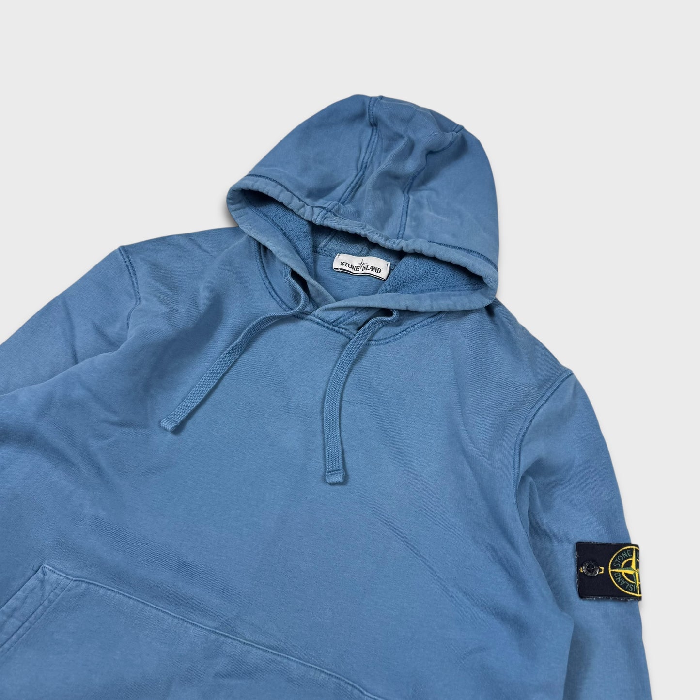 Stone Island Blue Pullover Hoodie L