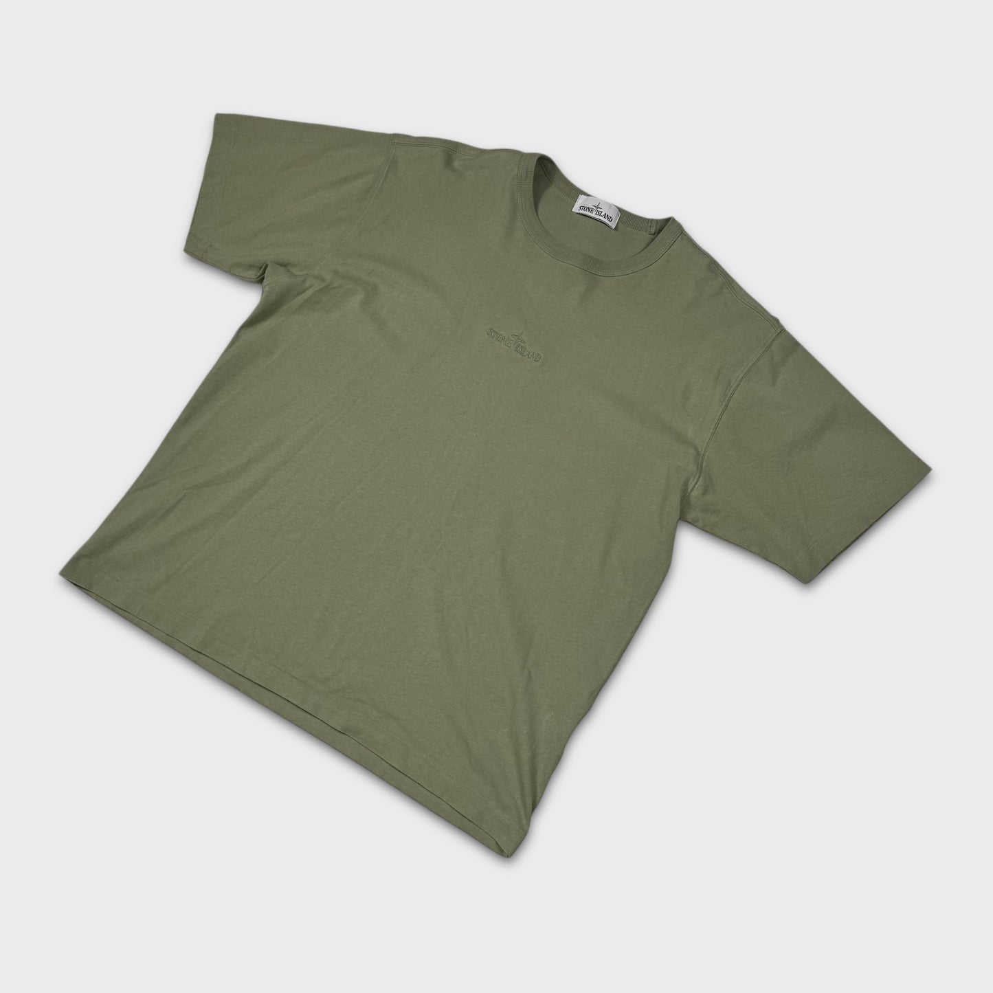 Stone Island Olive Heavy Spellout T-Shirt L