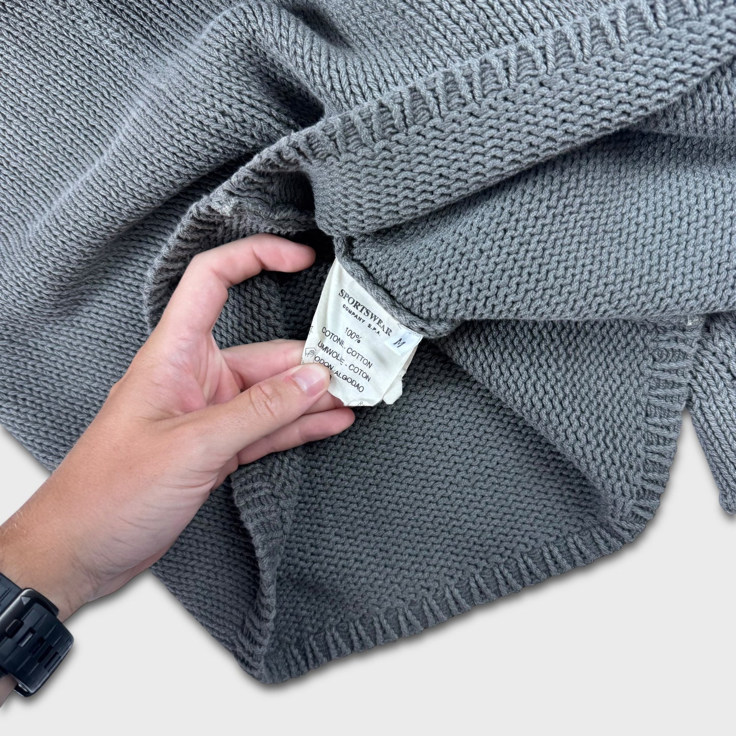 Stone Island 90’s Full Zip Green Edge Knit M