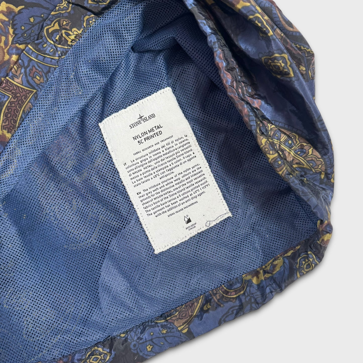 Stone Island x Supreme Paisley Nylon Metal 5C Anorak Jacket M