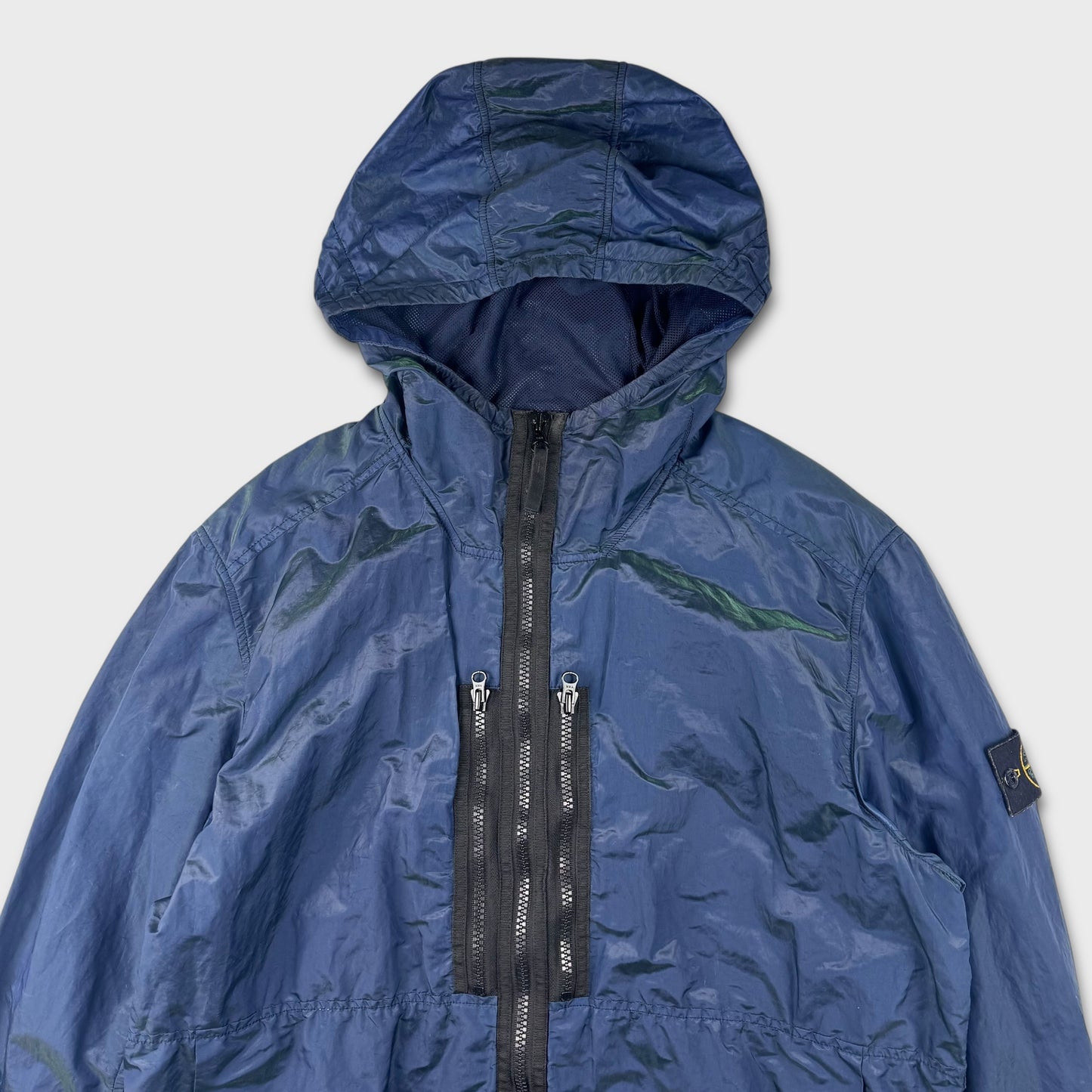 Stone Island Blue / Green Nylon Metal Weft Jacket XXL