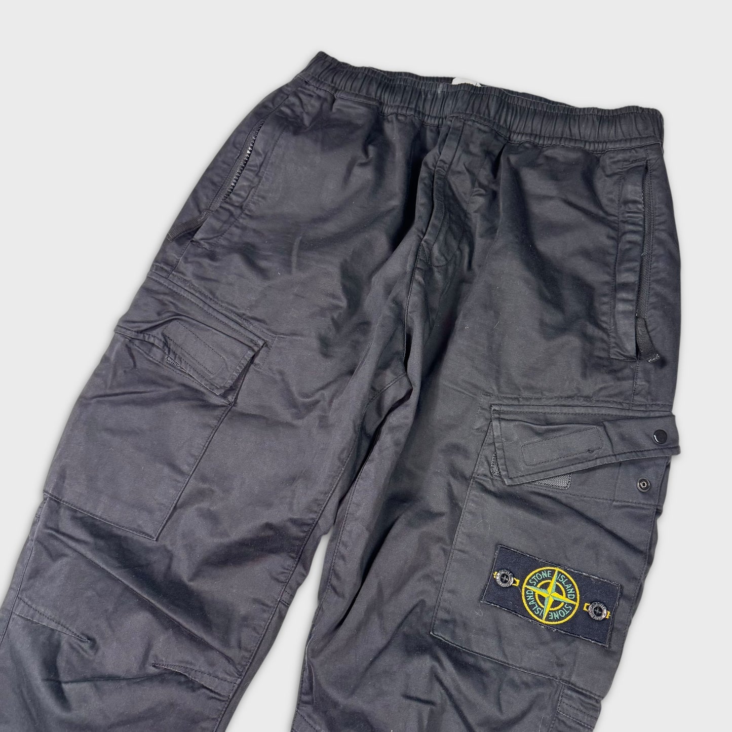 Stone Island Black Tela Cargo Pants W30
