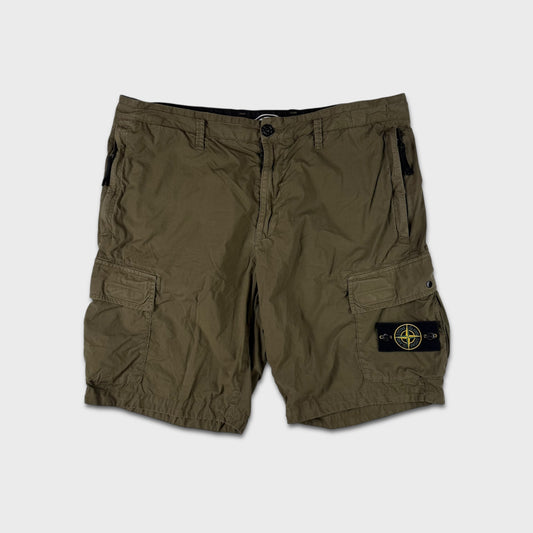 Stone Island Olive Tela Cargo Shorts W36